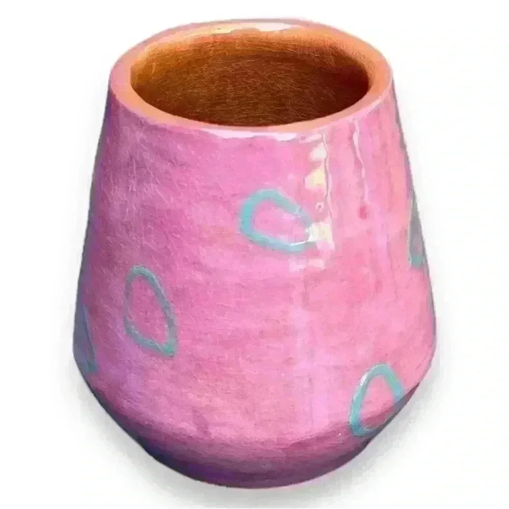 Handmade mauve & turquoise vase